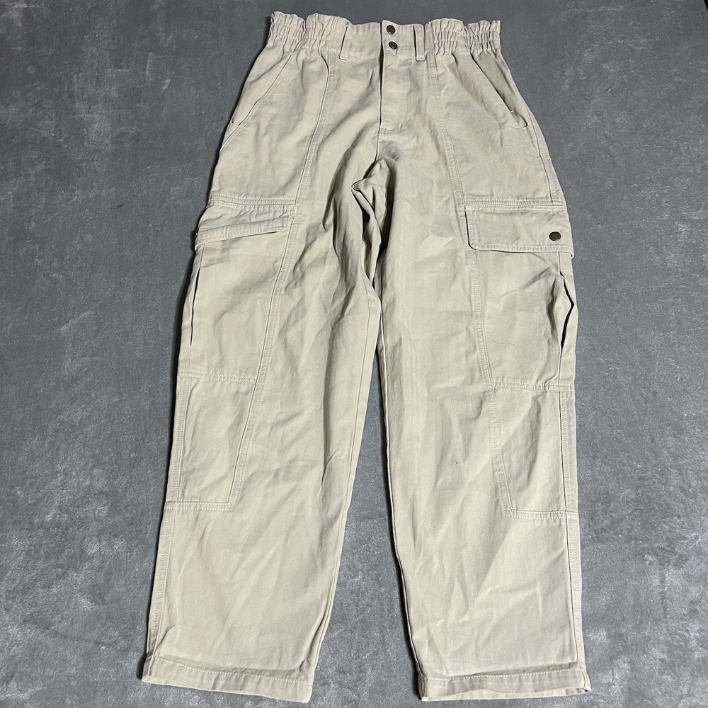 Buckle Gilded Cargo Pants Womens Large Denim Y2K Utility Jean Paper Bag High Ris